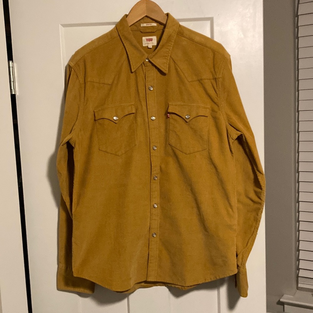 Levi’s Western Corduroy Shirt - Size: Large - Gold
